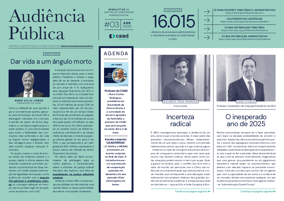 &quot;Audiência Pública&quot; de abril