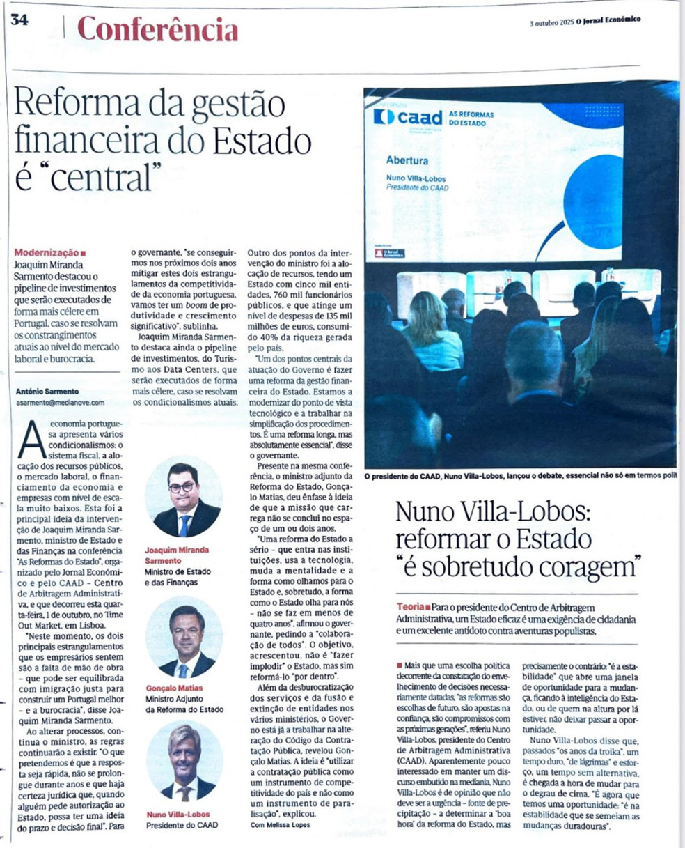 Conferência do CAAD sobre &quot;As Reformas do Estado&quot;
