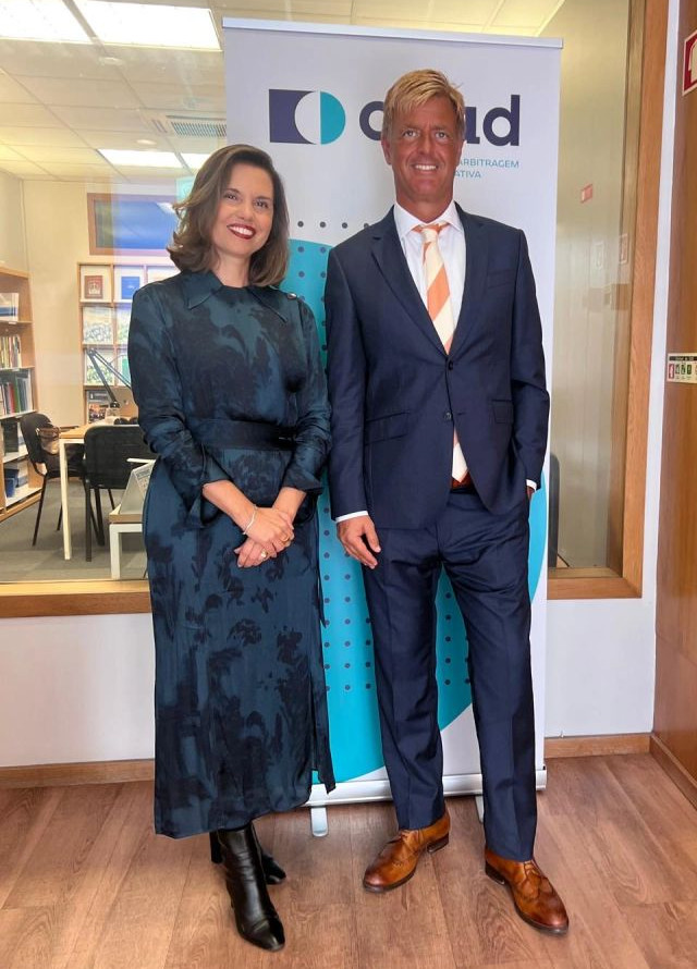 Susana Videira, Diretora Geral da Direção-Geral da Política de Justiça e Nuno Villa-Lobos, presidente do CAAD